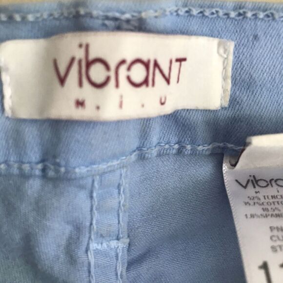 Vibrant‎ MIU Jeans Distressed Light Blue Skinny Legs High Rise Size 11 - Picture 5 of 9